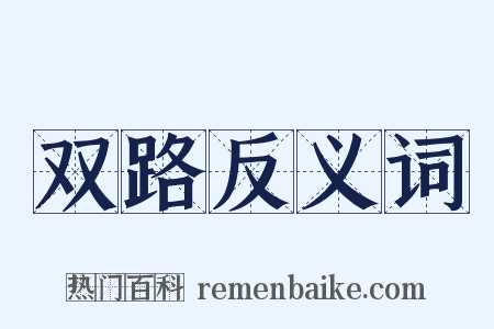 双路反义词是什么意思的图片